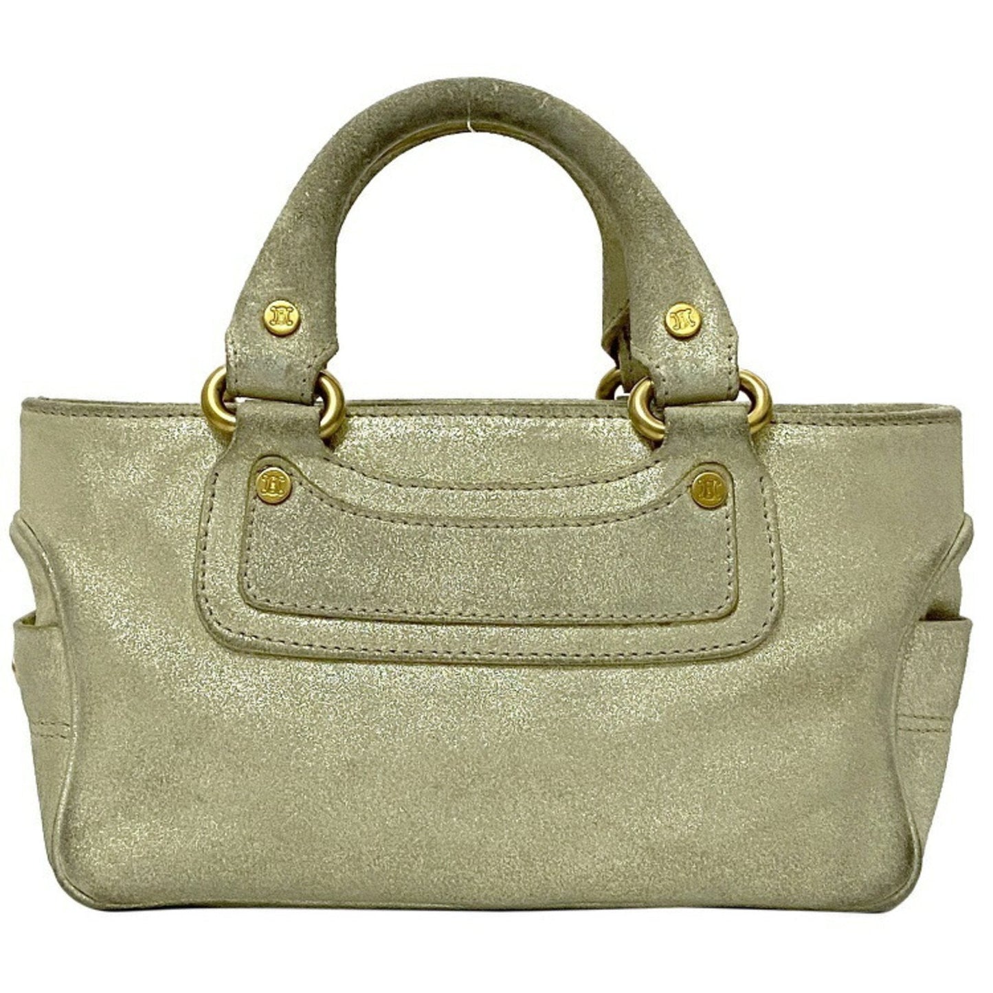 Celine handbag boogie bag silver gold CE00 13 leather Celine ladies plate