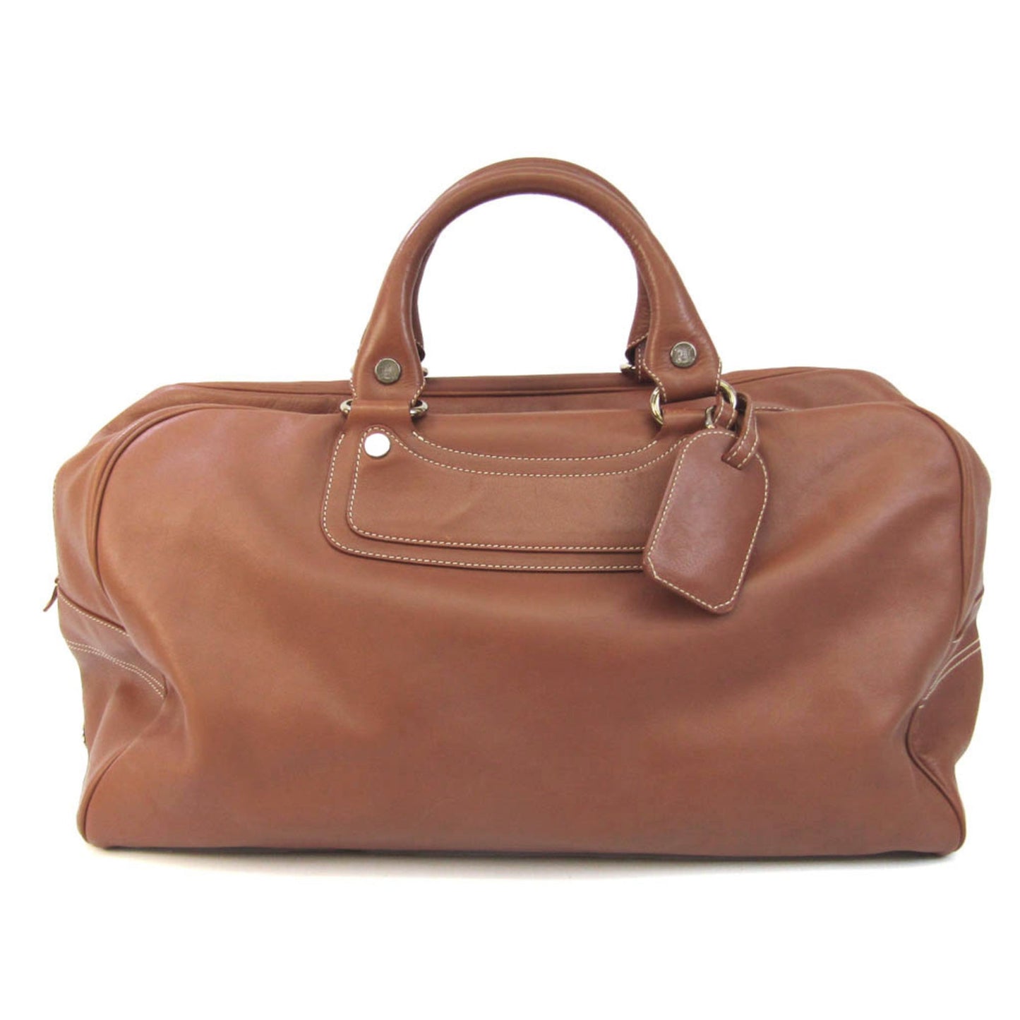 Celine Boogie Women,Men Leather Boston Bag Brown