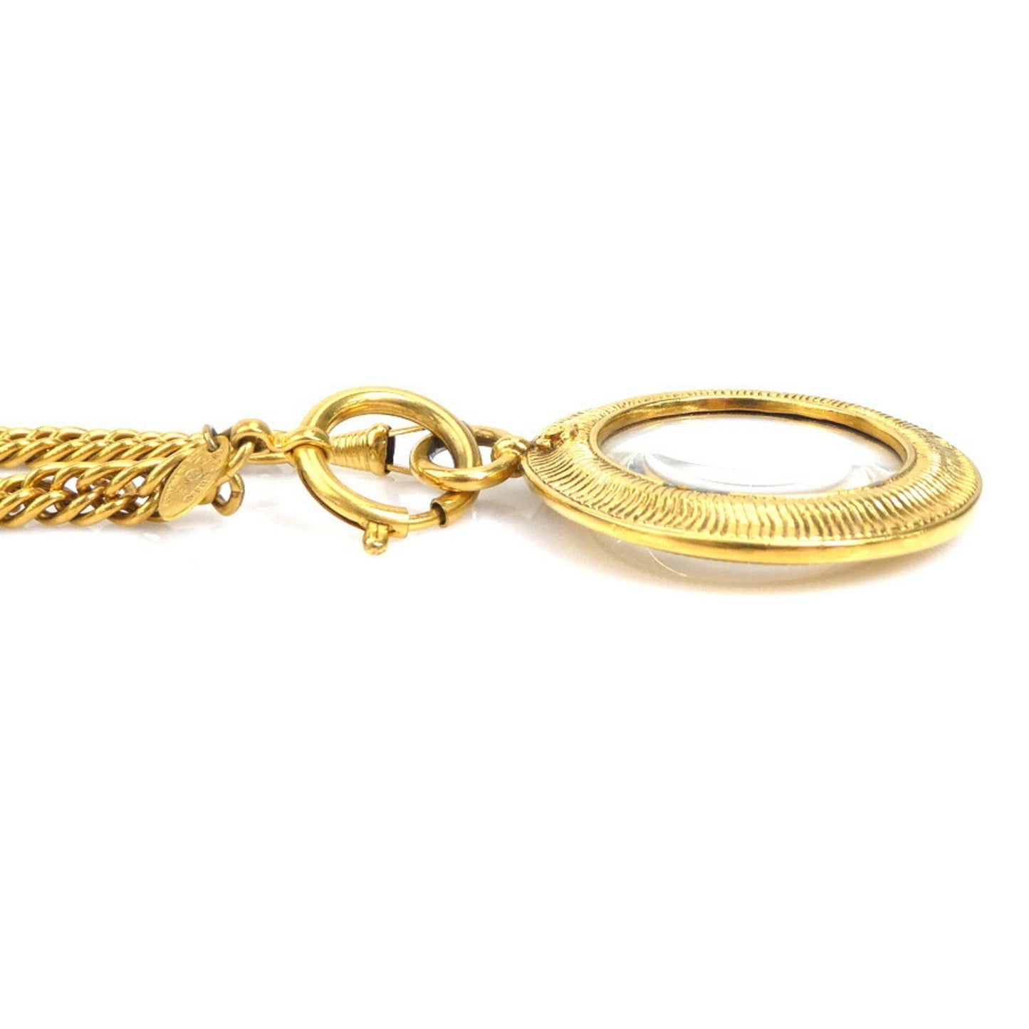 Chanel Necklace Coco Mark Loupe Pendant Metal Gold Ladies