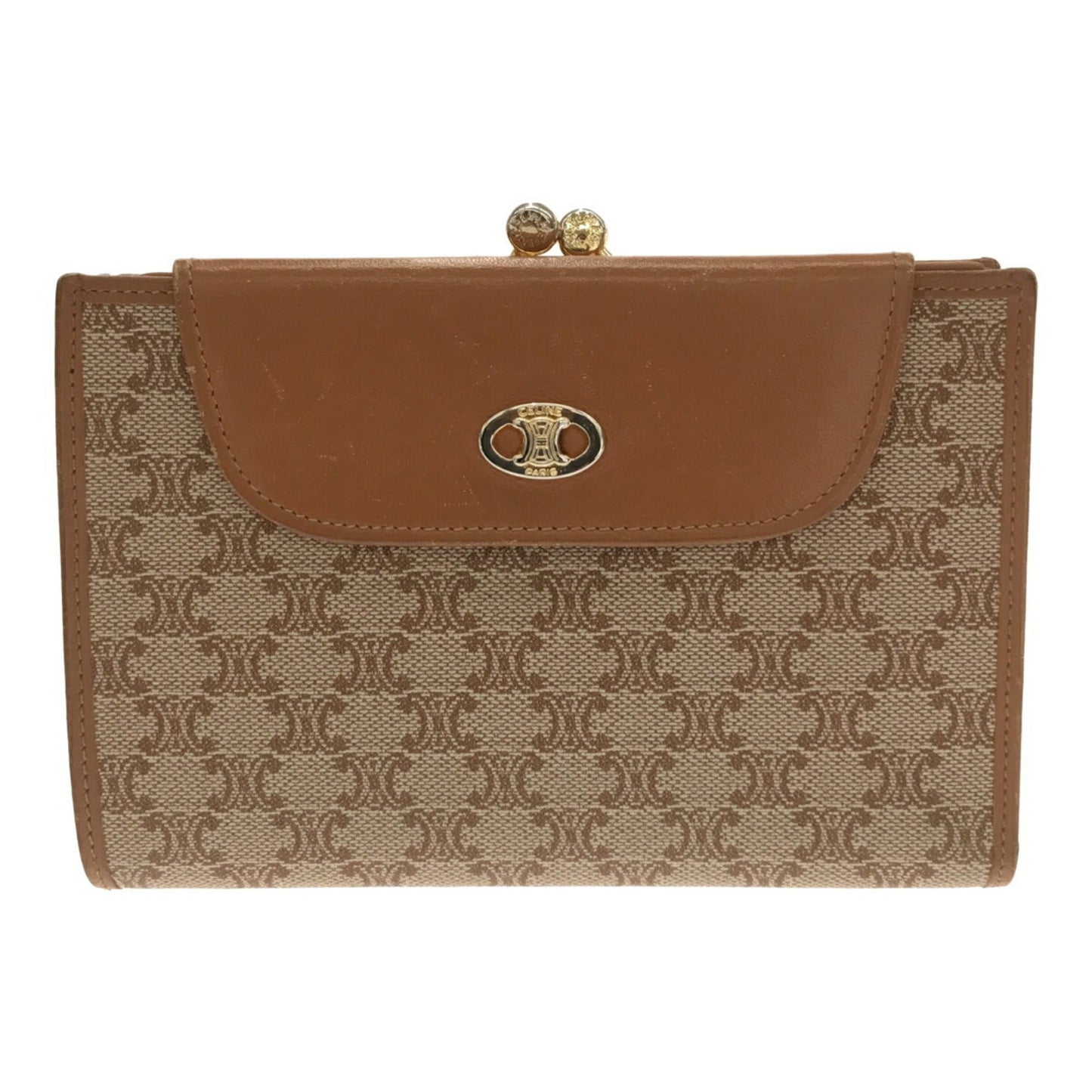Celine Macadam Pattern Clasp Wallet Women's Brand Clothing Accessory