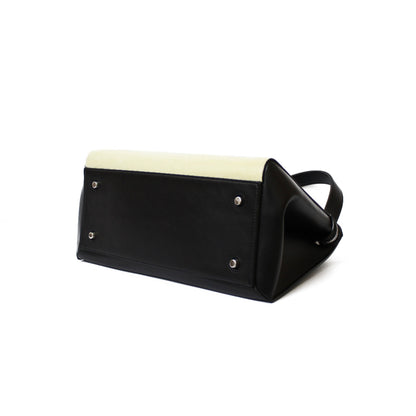 Celine Handbag Edge Overseas Large Black Yellow Women's Leather