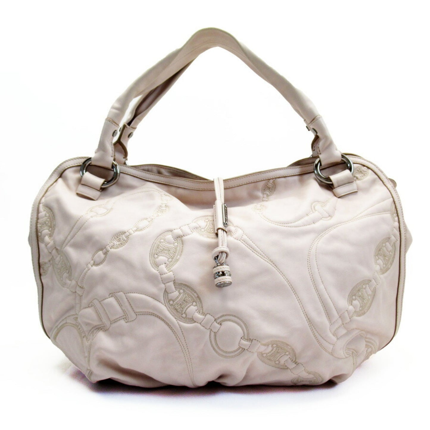 Celine Handbag Macadam Pink Beige Leather