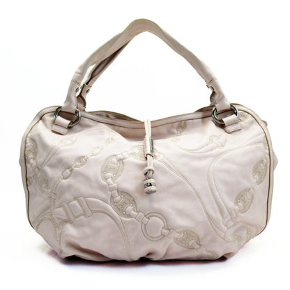 Celine Handbag Macadam Pink Beige Leather