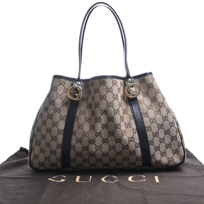 GUCCI GG Canvas Twins Tote Bag 232957 Beige/Black Women's