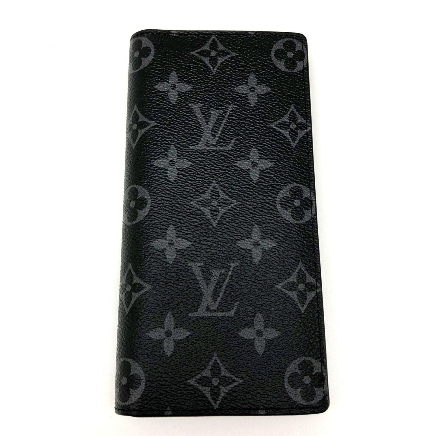 LOUIS VUITTON Portefeuille Brother M61697 Monogram Eclipse Black Silver Metal Bifold Long Wallet Men's