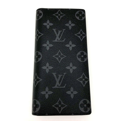 LOUIS VUITTON Portefeuille Brother M61697 Monogram Eclipse Black Silver Metal Bifold Long Wallet Men's