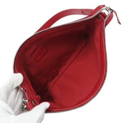 Celine bag ladies handbag hand pouch leather red micro