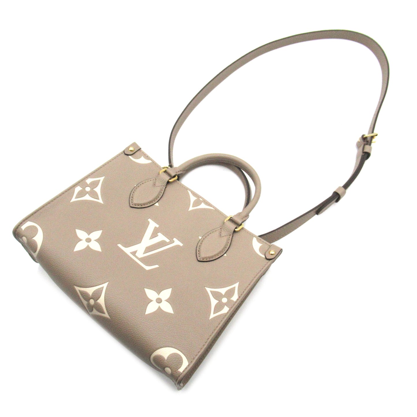 Louis Vuitton On the Go PM Beige Turtle claim Monogram empreinte leather M45779