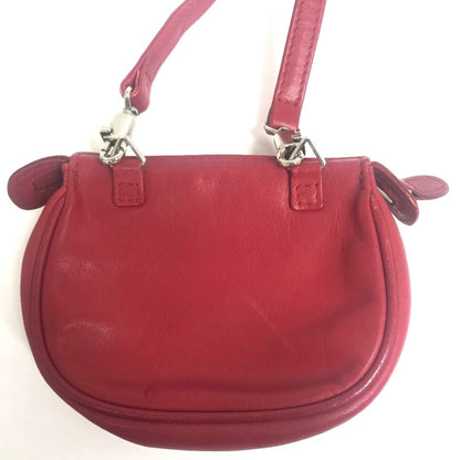 Christian Dior Red Color Leather Pochette Shoulder Bag ()