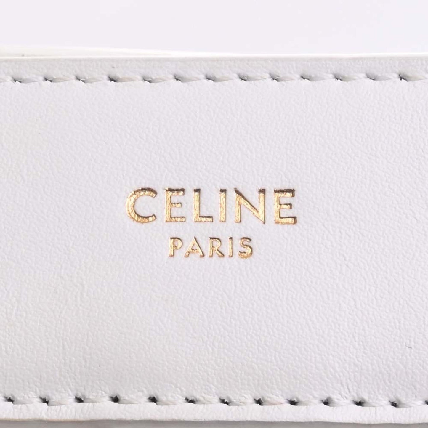 Celine Leather Triomphe Teen Hippo de France Shoulder Bag 191992CAA White Ladies