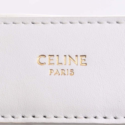 Celine Leather Triomphe Teen Hippo de France Shoulder Bag 191992CAA White Ladies