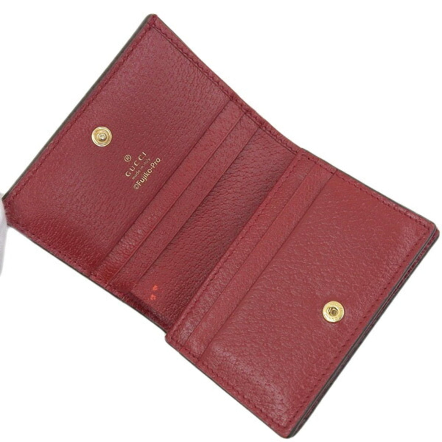 GUCCI GG Supreme Bifold Wallet Doraemon Collaboration 647788 Brown Red Ladies