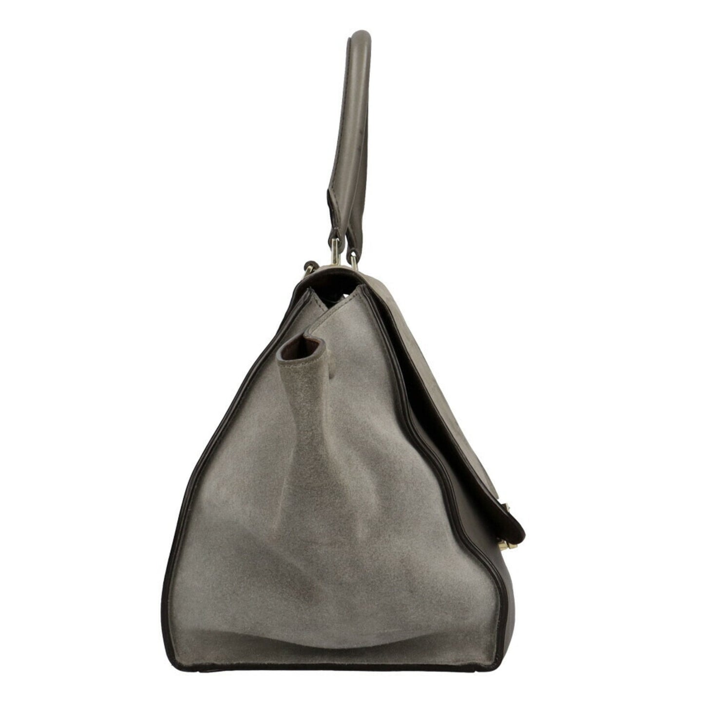 Celine trapeze shoulder bag leather gray ladies