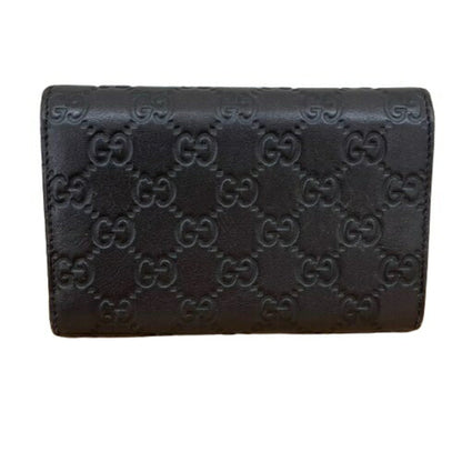 Gucci Black Leather Long Wallet (Tri-Fold)