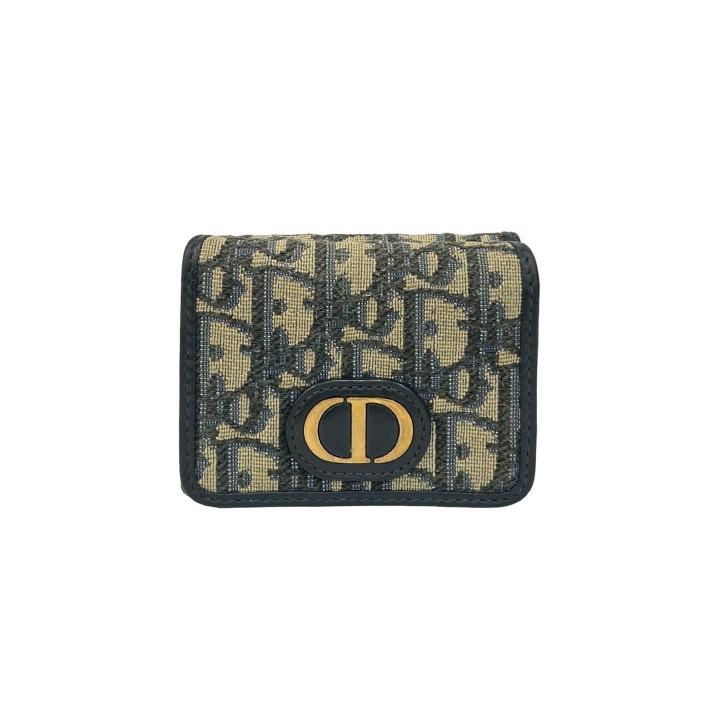Christian Dior Navy Canvas Leather Wallet (Tri-Fold) ()