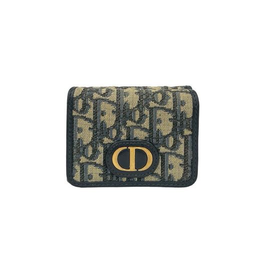 Christian Dior Navy Canvas Leather Wallet (Tri-Fold) ()