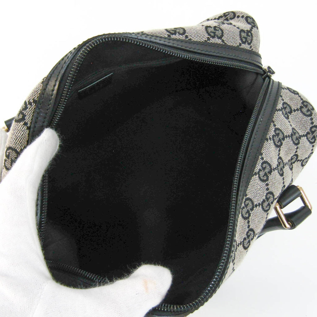 GUCCI GG Canvas 272375 Women's Leather,Canvas Handbag Black,Gray