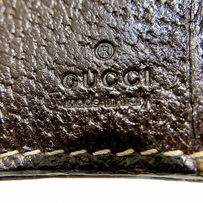 Gucci Brown Canvas Leather Long Wallet (Bi-Fold)