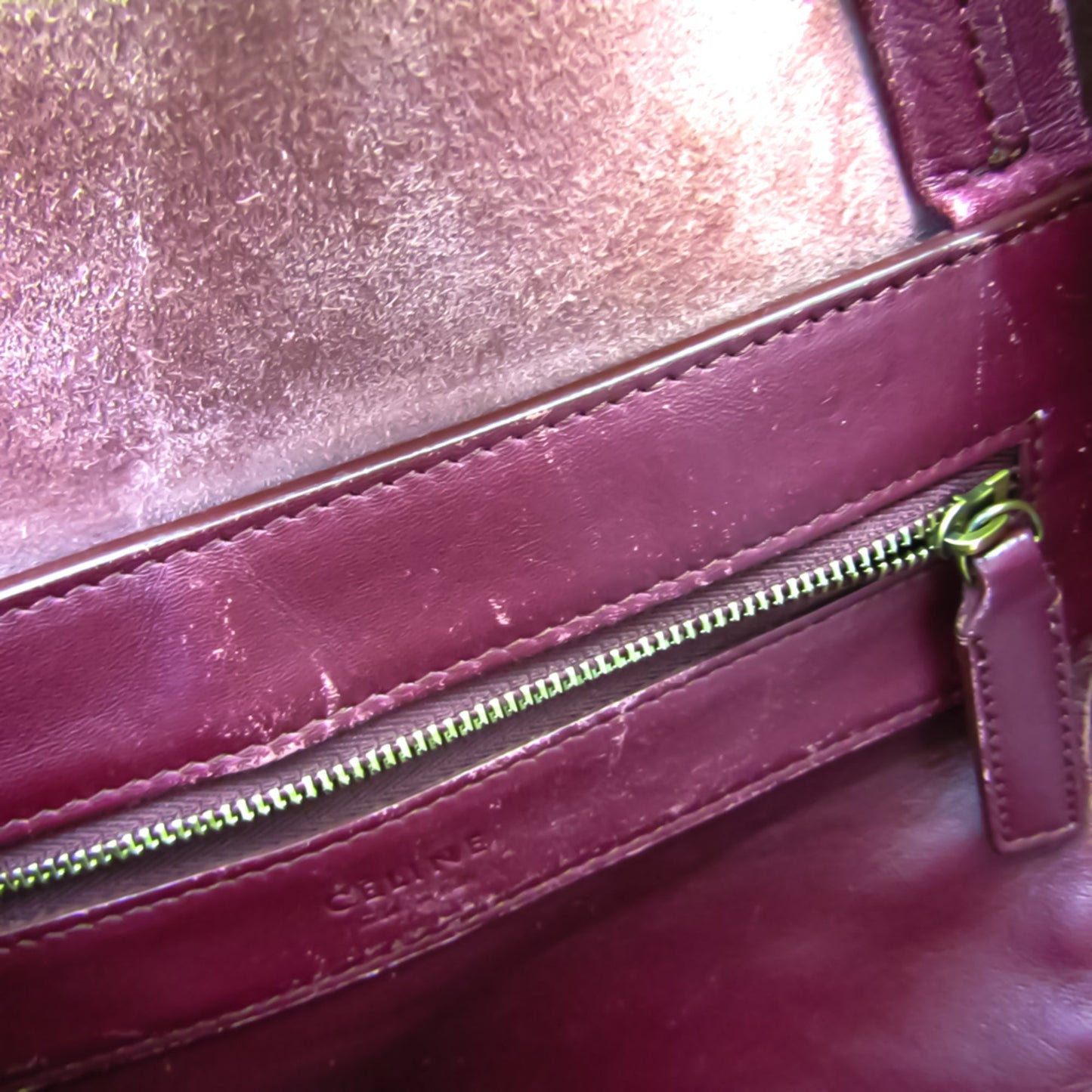 Celine Women's Leather Shoulder Bag Black,Bordeaux