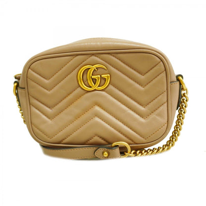 Gucci Light Brown Leather Shoulder Bag ()