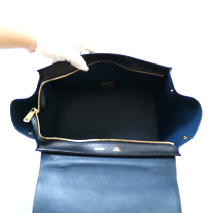 Celine Handbag Trapeze Shoulder Overseas Large Medium Navy Blue Black Women's Leather