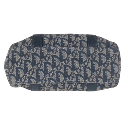 Christian Dior Navy Canvas Leather Shoulder Bag Tote Bag ()