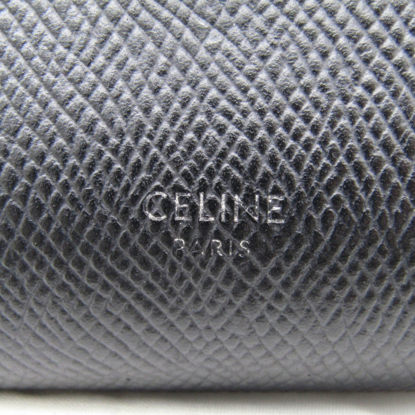 Celine Fine Strap Wallet 10H483BEL.38SI Women's Embossed Calf Leather Wallet [tri-fold] Black