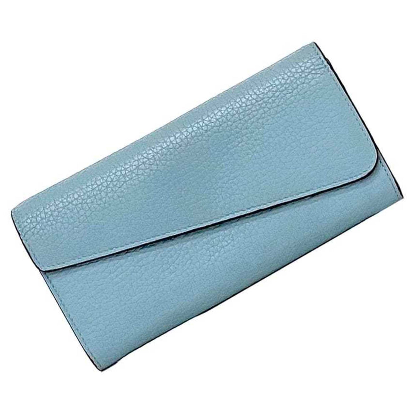 Christian Dior Light Blue Leather Long Wallet (Bi-Fold) ()