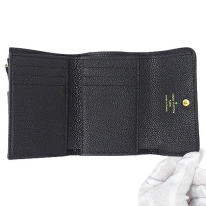 LOUIS VUITTON Wallet Monogram Empreinte Women's Trifold Portefeuille Pont Neuf Noir M62184 Black