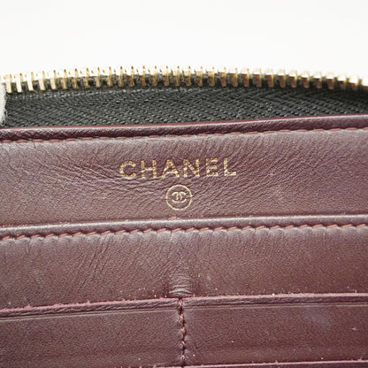 ChanelAuth  Matelasse Gold Hardware Women's Caviar Leather Long Wallet Black