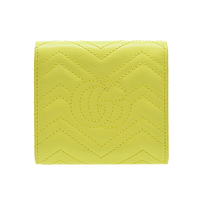 Gucci Bifold Wallet Double G Leather Yellow Women's 598629