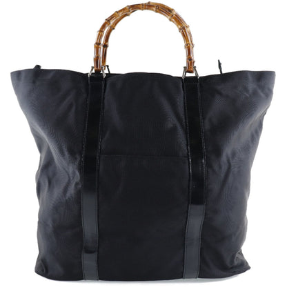 Gucci Black Brown Nylon Canvas Tote Bag ()