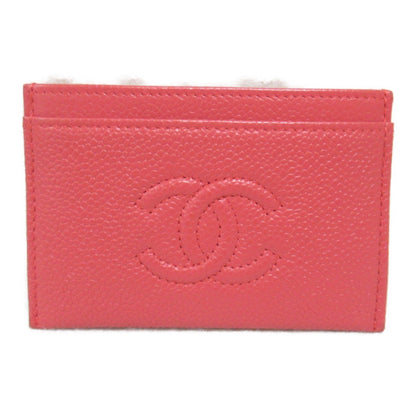 CHANEL Business Card Holder/Card Case Caviar Skin (Grained Calfskin) Women's Pink