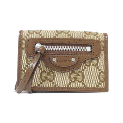 Gucci Beige Brown Gg Canvas Leather Wallet (Tri-Fold) ()