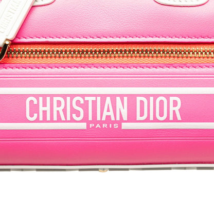 Christian Dior Pink White Leather Handbag ()