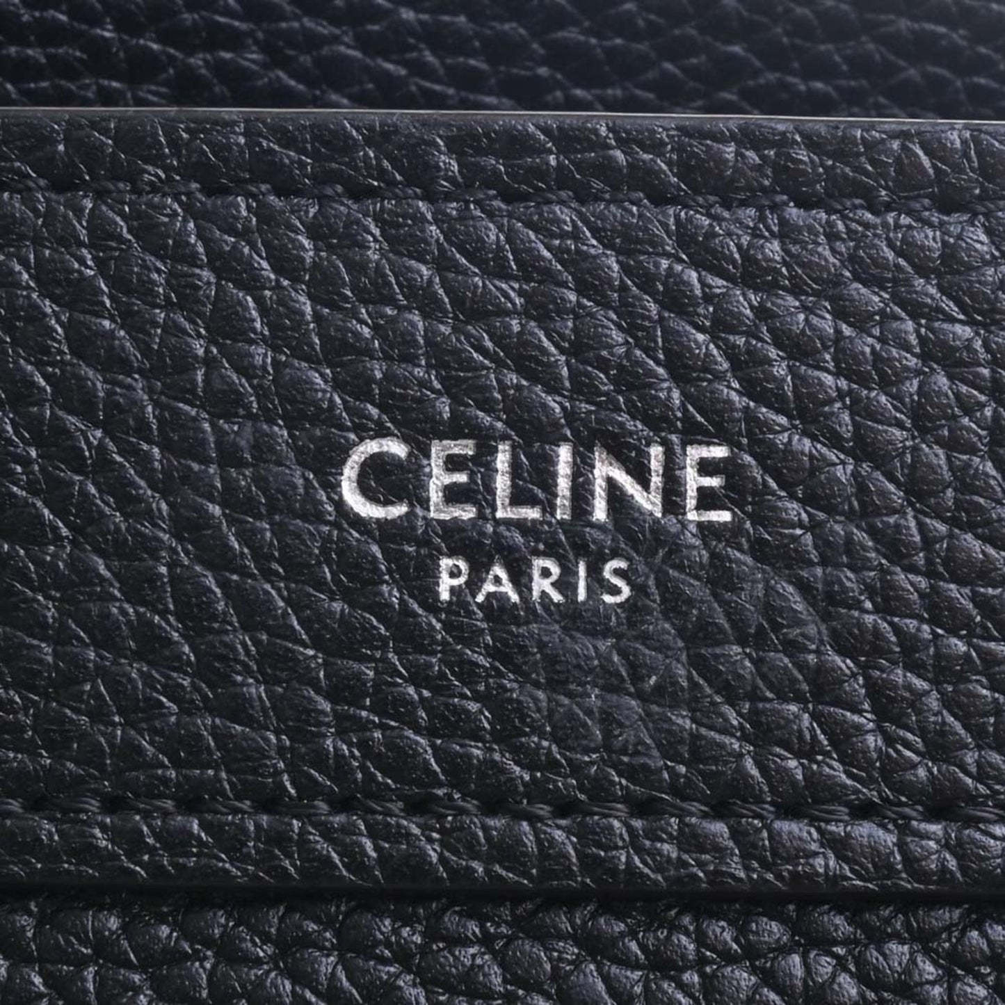 Celine Leather Luggage Nano Shopper Handbag Black Ladies