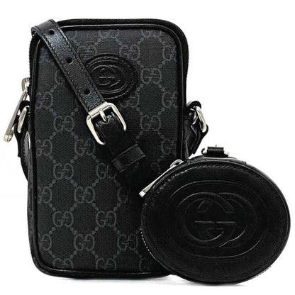 Gucci Black Gg Supreme Pochette Pouch Shoulder Bag ()