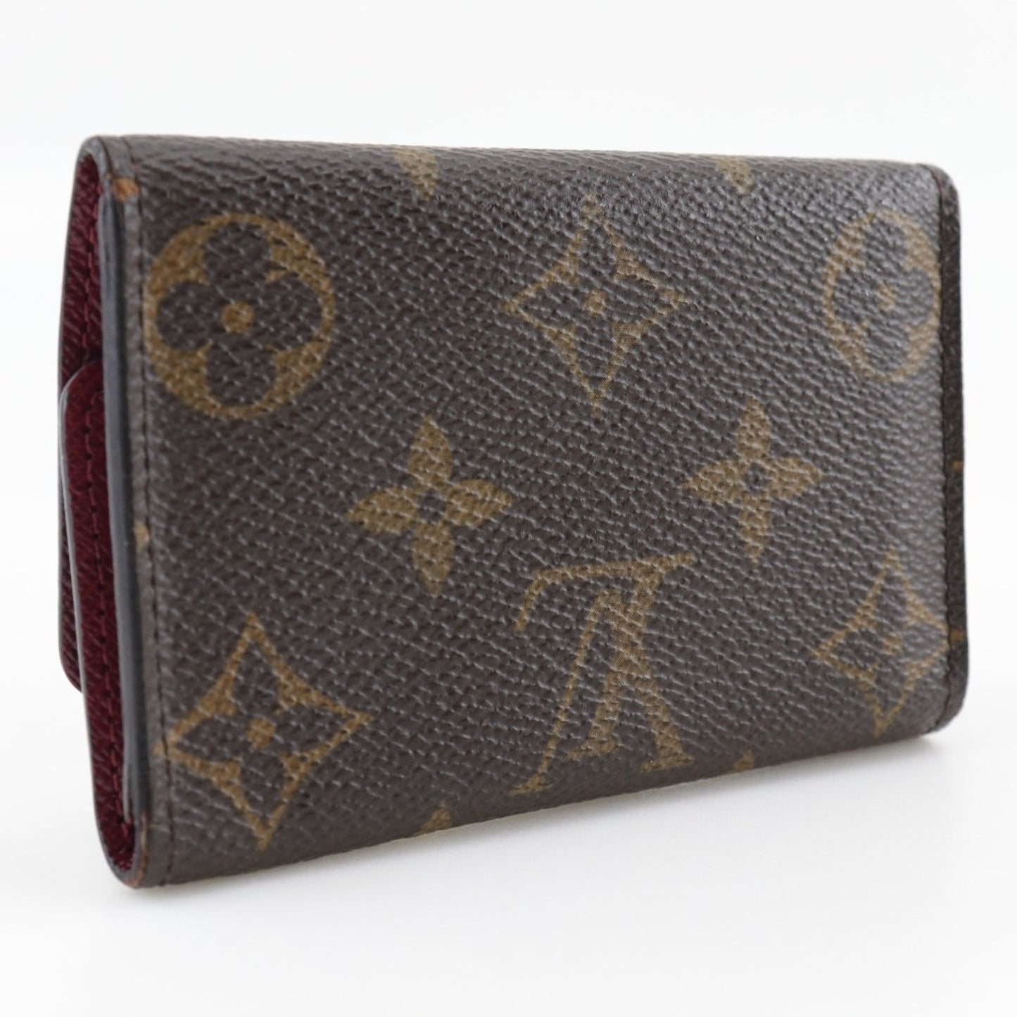 Louis Vuitton Multicles6 Key Case M60701 Monogram Canvas Fuchsia Made in France Brown CT1139 Snap Button Women's