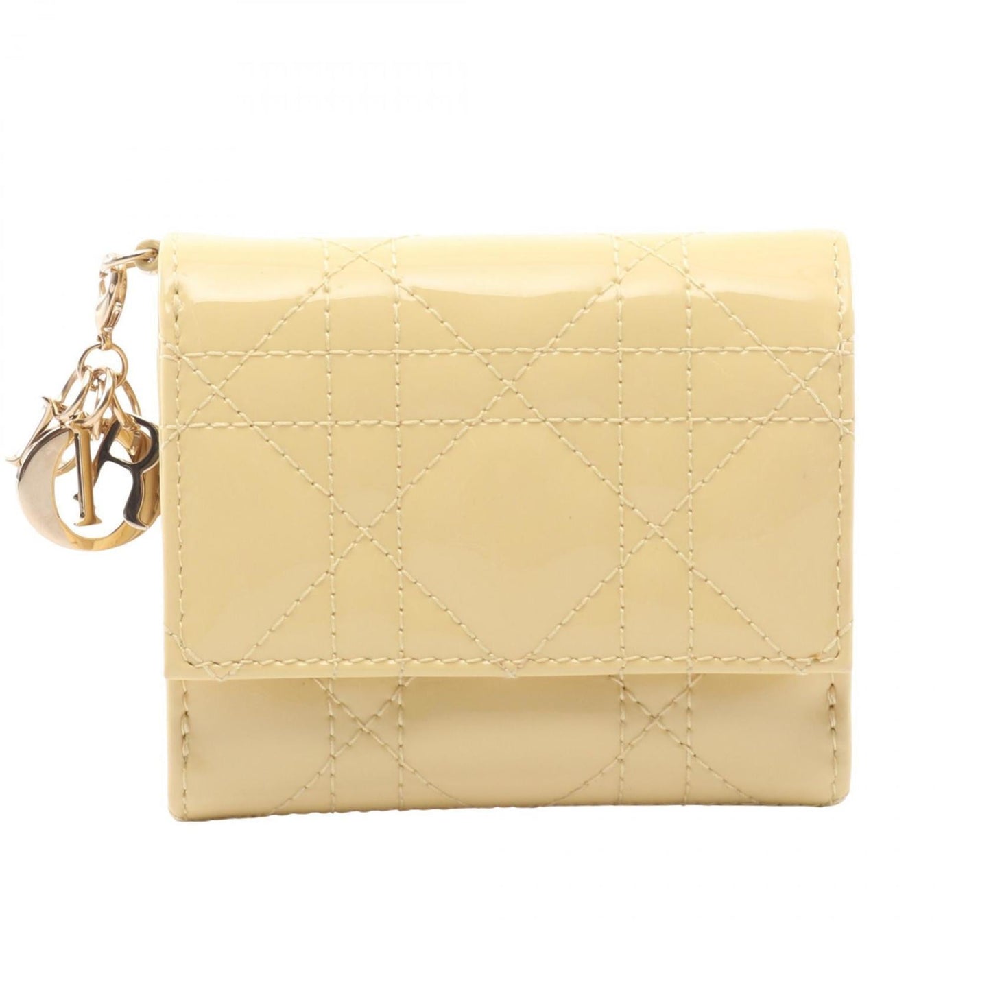 Christian Dior Yellow Patent Leather Wallet (Tri-Fold) ()