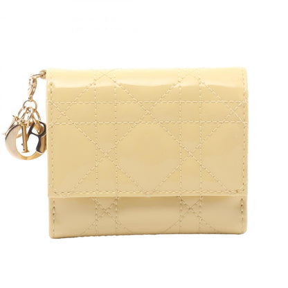 Christian Dior Yellow Patent Leather Wallet (Tri-Fold) ()