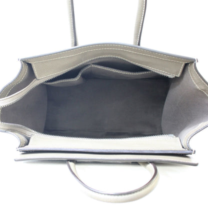 Celine Luggage Micro Handbag Gray Beige Women's Leather