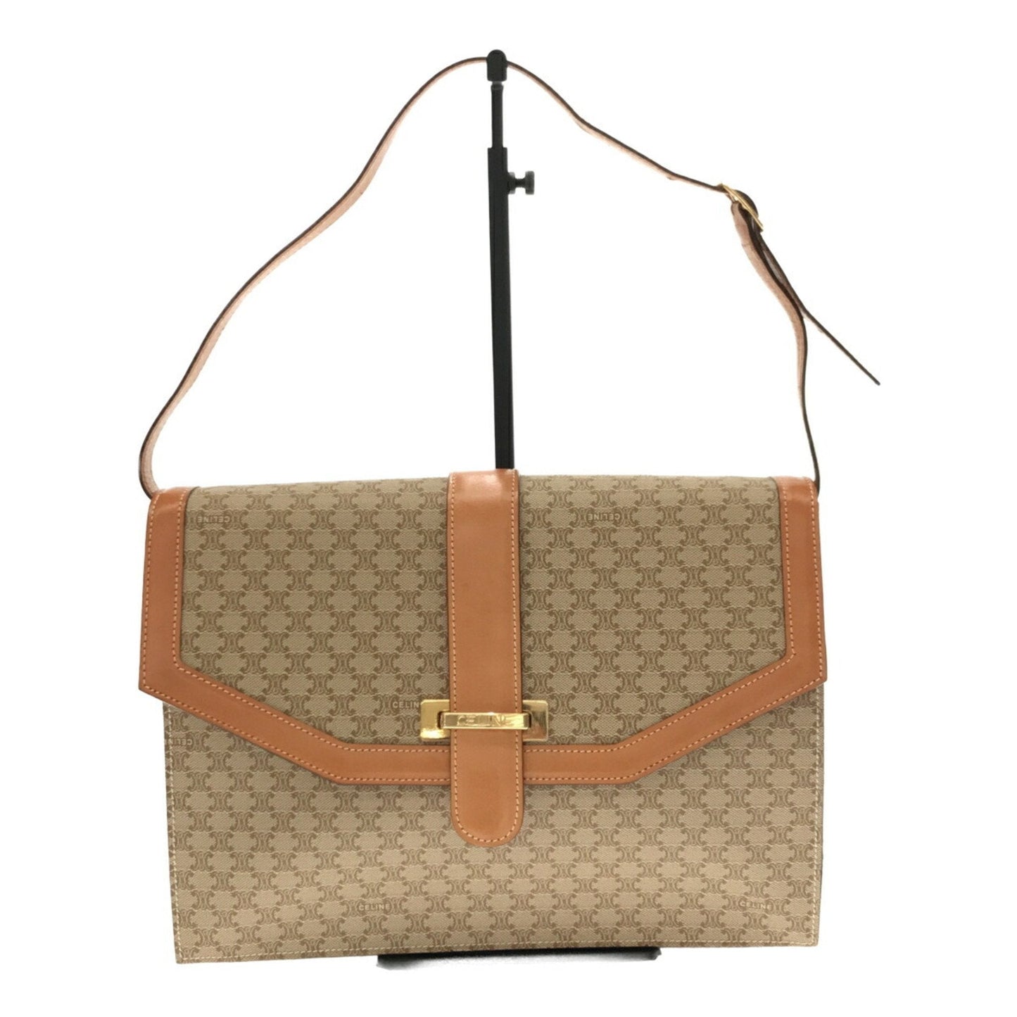 Celine 2WAY Clutch Bag Macadam Beige Logo Whole Pattern Women's