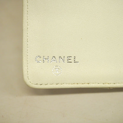 ChanelAuth  Matelasse Long Wallet Silver Metal Fittings Women's Lambskin Wallet