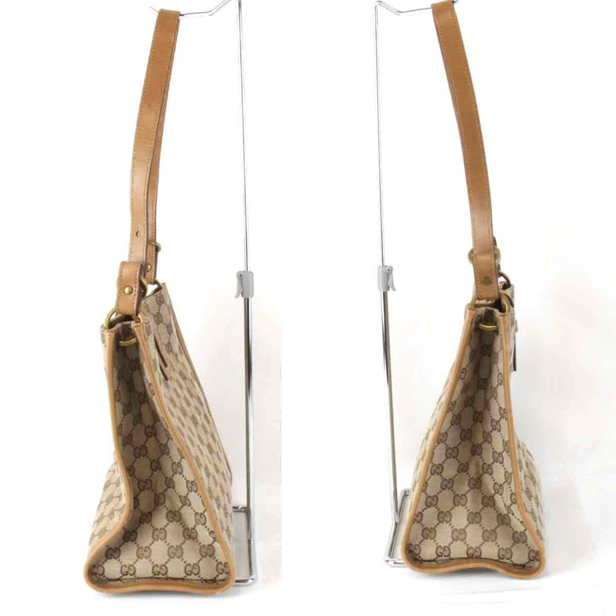 Gucci Beige Gg Canvas Shoulder Bag