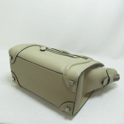 Celine Luggage Micro Shopper Tote Bag Beige leather 189793