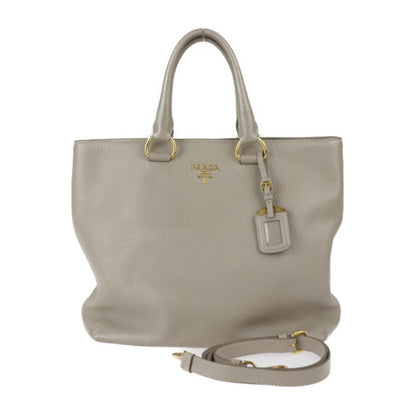 Prada Tote Bag BN2865 Leather POMICE Graige Series Etoupe Gold Hardware 2WAY Shoulder HandBag