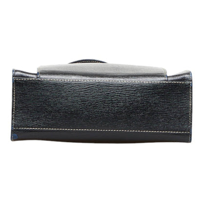 Celine tote bag shoulder black leather ladies