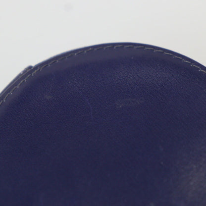 Celine coin case leather purple navy gold metal fittings circle logo purse