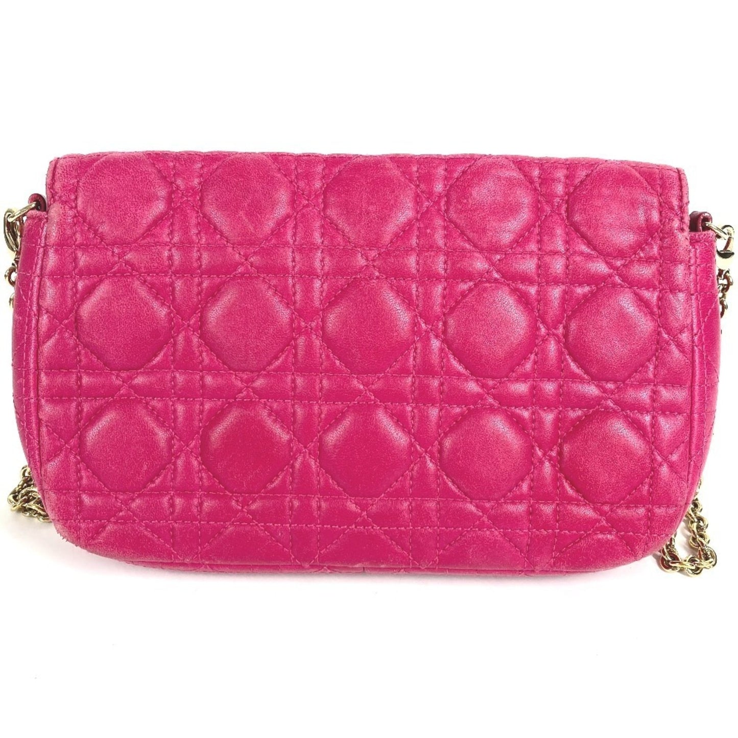 Christian Dior Pink Leather Clutch Bag Shoulder Bag ()