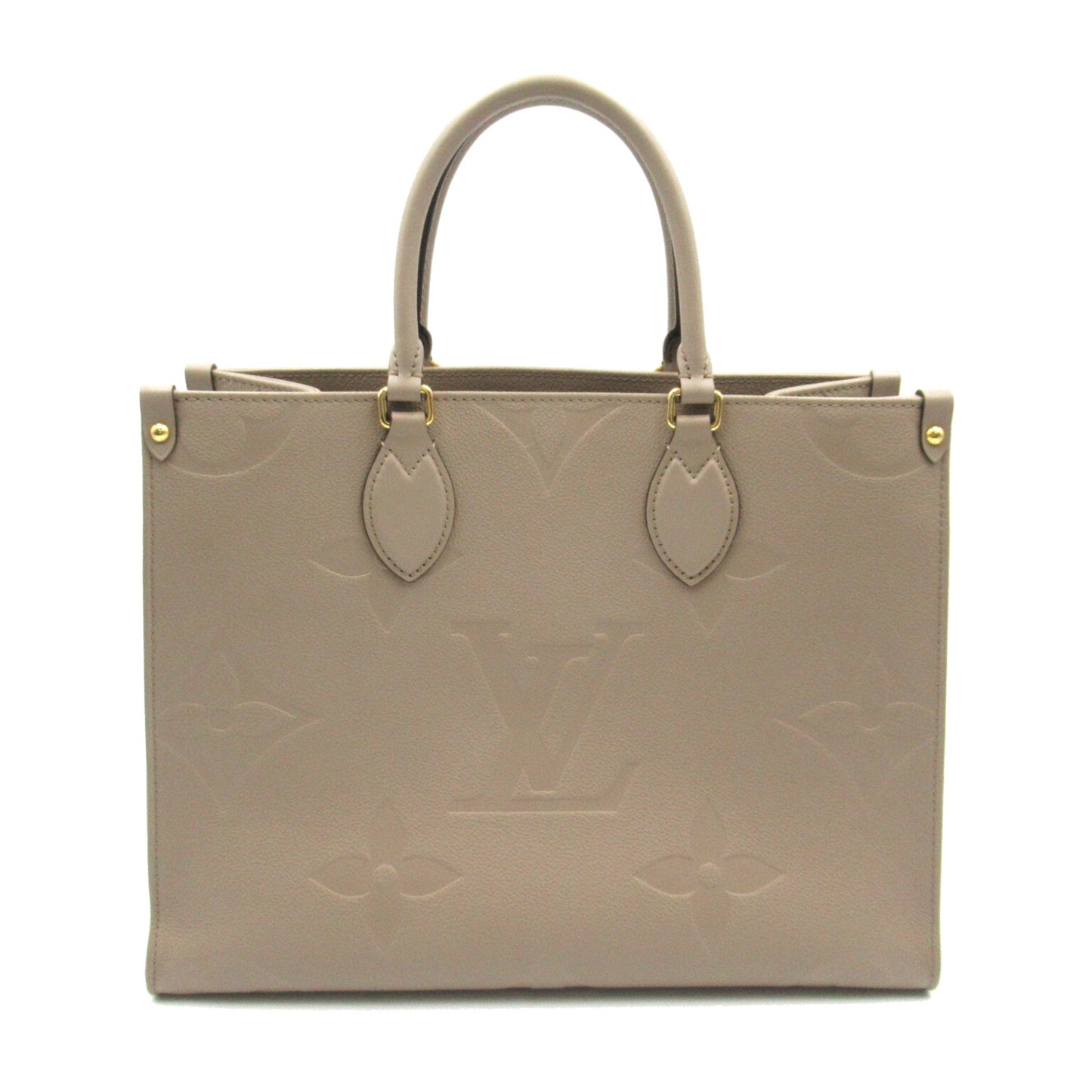 LOUIS VUITTON On the Go MM Beige Tour rail Monogram empreinte leather M45607